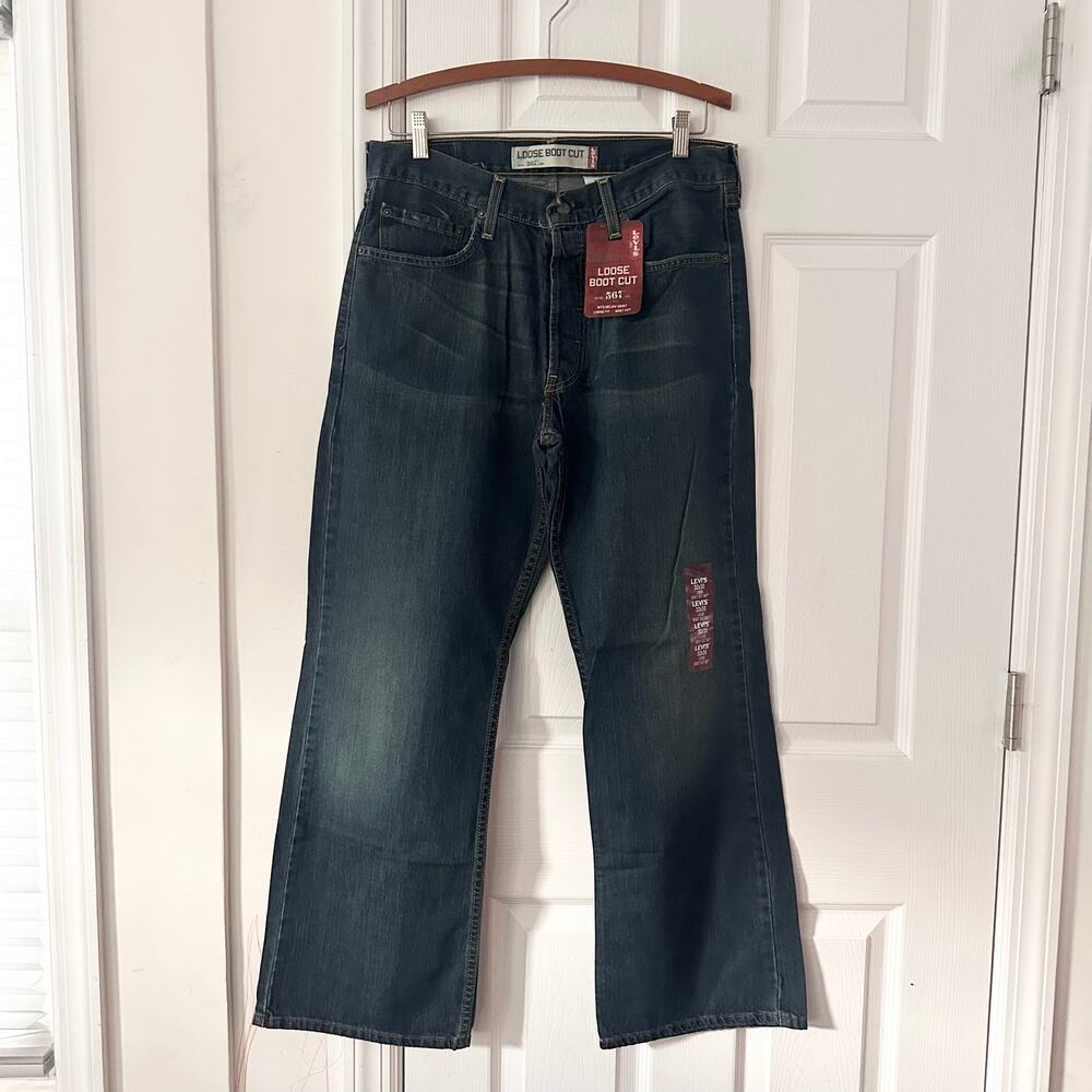 Levi's NWT Deadstock 567 Dark Earth Wash Loose Boot Cut Jeans 32" Y2K Vintage
